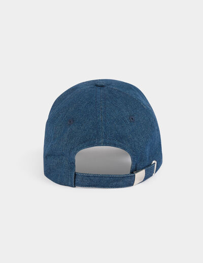 Embroidered M Denim cap stone wash denim women
