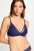Soutien-gorge souple bleu marine femme