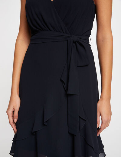 Wrap midi dress navy women