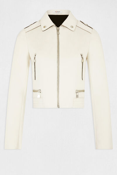 Straight jacket with suede effect  ladies'
