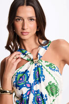 Printed A-line midi dress multicolor women