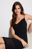 Fitted midi dress navy blue women