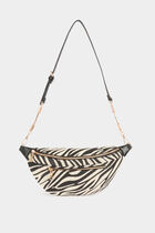 Sling bag zebra print ivory women