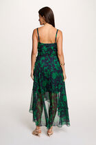 Midi wrap dress meadow green women