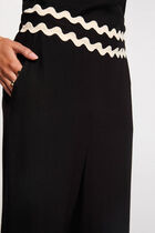 Wide-leg cropped trousers black women