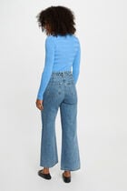 Fitted high neck sweater blue women