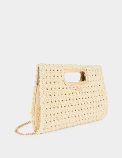 Knitted pouch ivory women