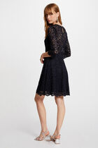 Mini skater lace dress navy blue women