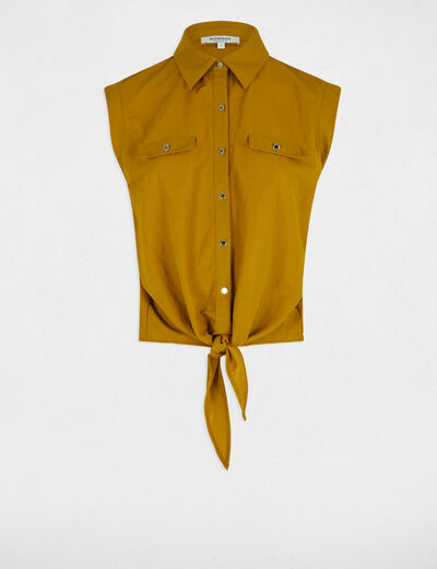 Sleeveless blouse mustard yellow women