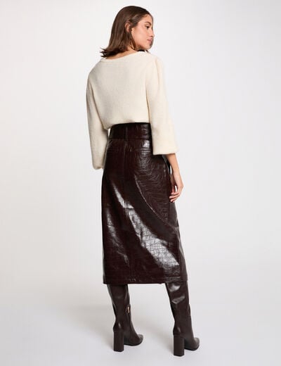 long skirt with belt plum women Long skirt with belt plum women