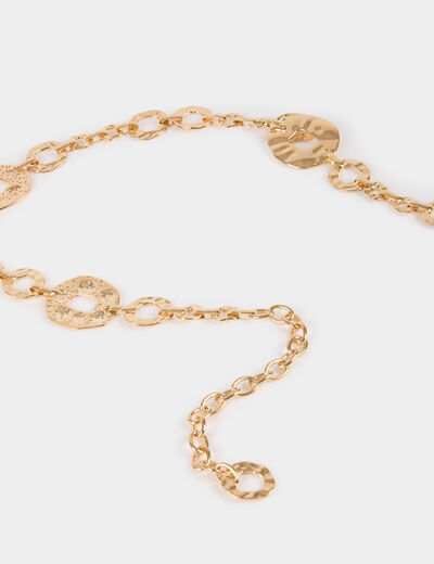 Hammered chain belt gold yellow women