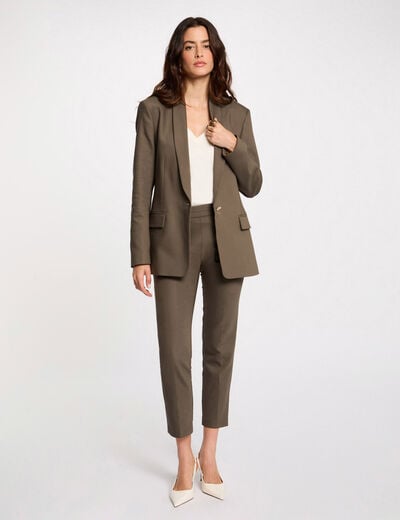 Cropped cigarette trousers khaki green women