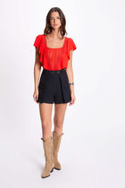 Lace short-sleeved jumper orange women