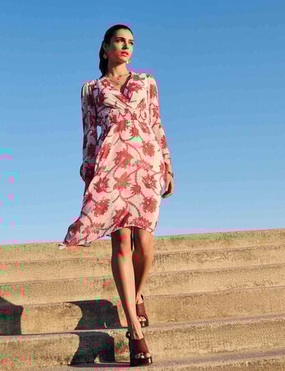 Printed A-line dress multicolor women