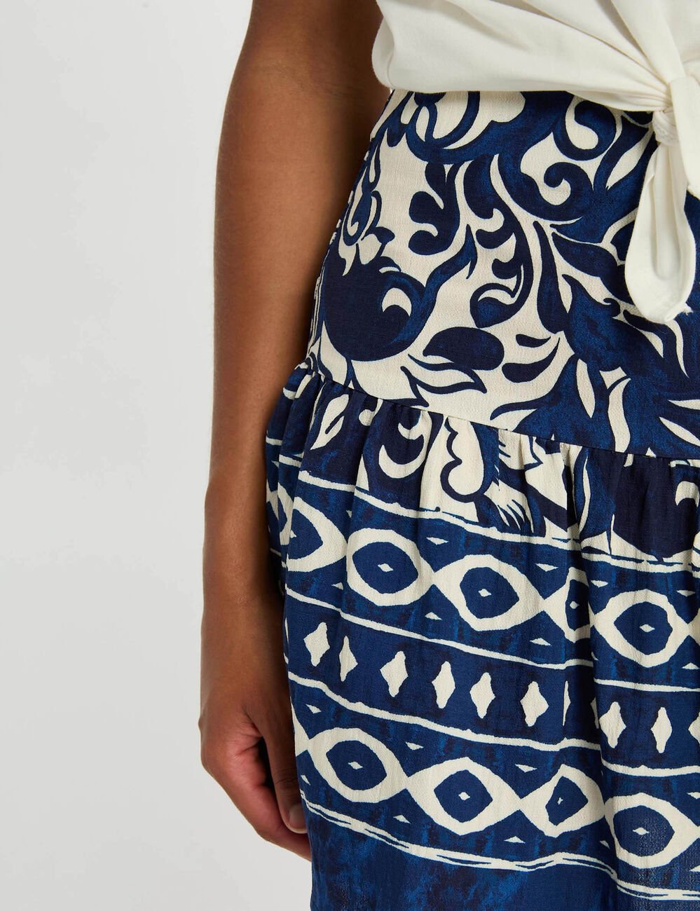 Jupe courte imprimée multicolore femme