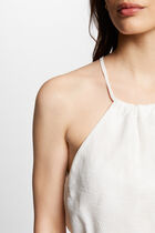 Top with halter neck ecru women
