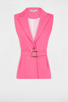 Sleeveless short jacket pink women