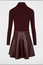 Mini skater 2 in 1 dress plum women