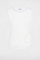 Sleeveless round neck t-shirt white women