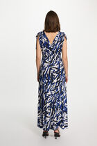 Robe longue droite imprimée multicolore femme