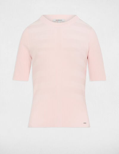 Jumper with short sleeves light pink women