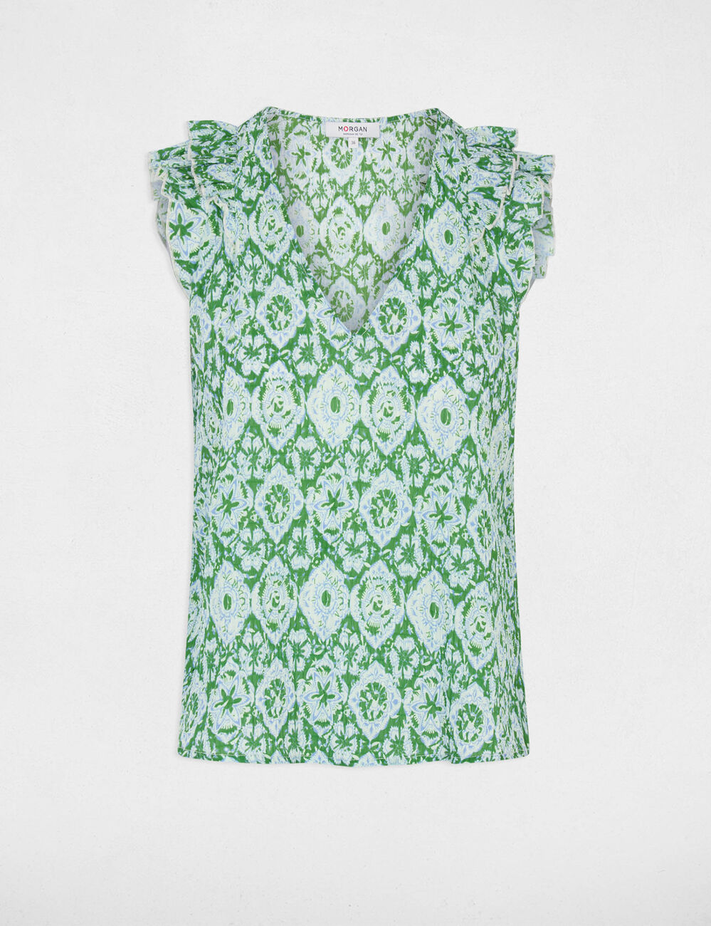 Sleeveless V-neck top multicolor women