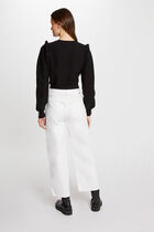 Pull manches longues volants noir femme