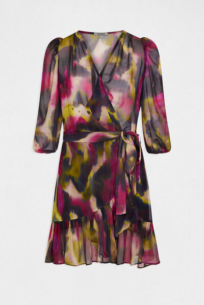 Wrap dress with abstract print multico ladies'