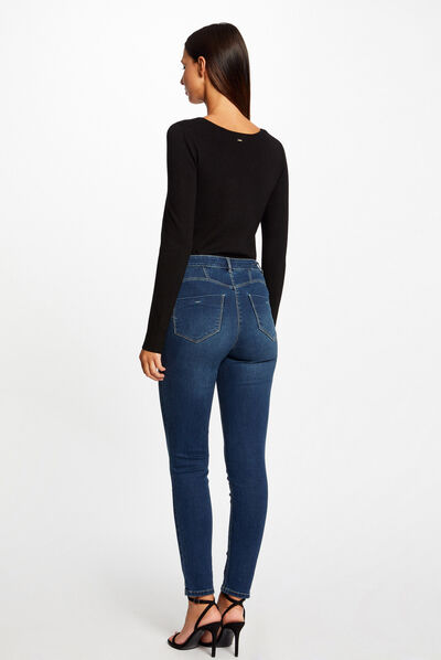 Long-sleeved jumper with openings black ladies'