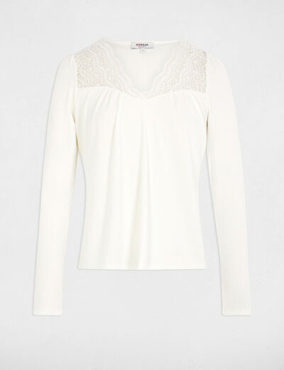 Long-sleeved t-shirt white women