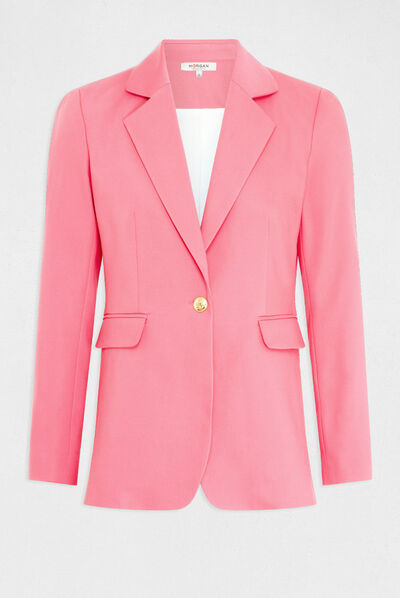 Waisted buttoned blazer pink ladies'