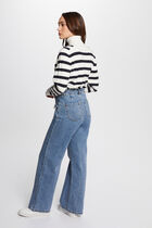 Stripped jumper turtleneck ivory women
