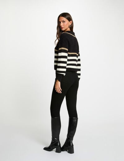 Sweater with half-zip neckline black women