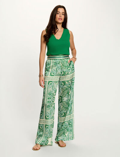 High-waisted wide-leg trousers multicolor women