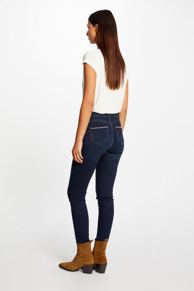 Slim jeans with chain details raw denim ladies'