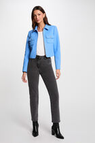 Short zipped jacket blue women