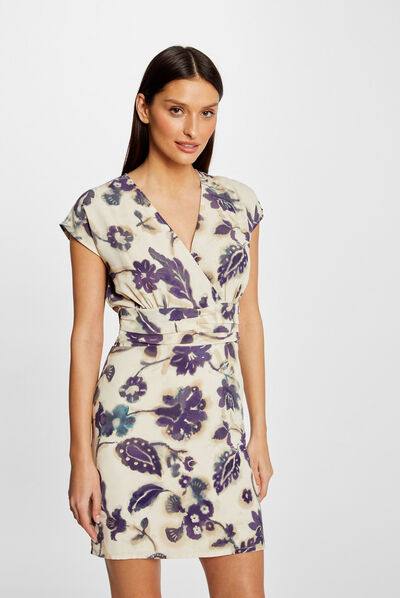 Fitted dress with floral print multico ladies'