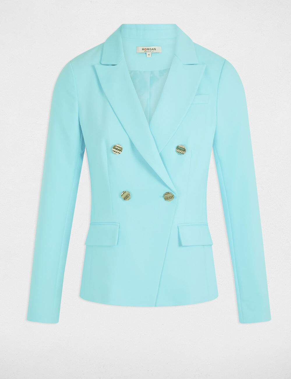 Blazer double boutonnage bleu ciel femme