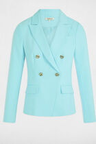 Blazer double boutonnage bleu ciel femme