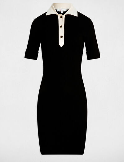 Waisted mini knitted dress black women