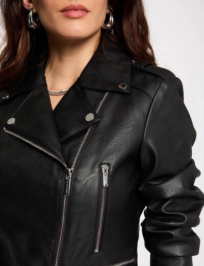 Straight jacket notched lapel collar black women
