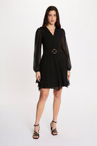 Short wrap dress black women