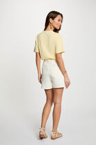 High-waisted shorts white women