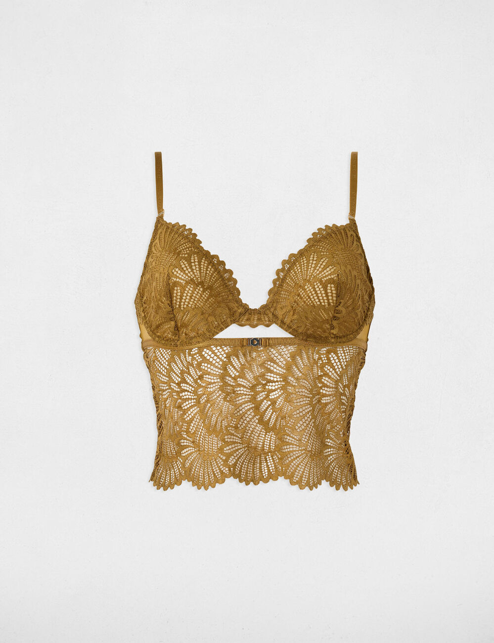 Lace lingerie top bronze women