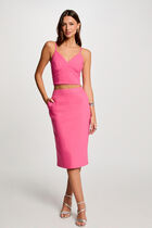 Crop top thin straps pink women