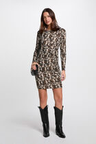 Printed fitted mini dress multicolor women