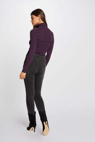 Long-sleeved jumper turtleneck raspberry ladies'