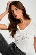 T-shirt with message ecru women