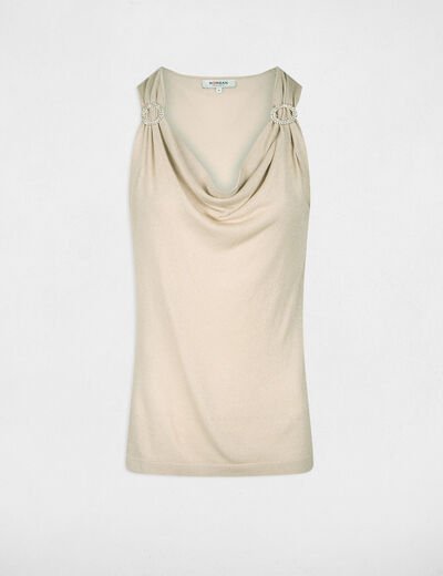 Knitted top cowl neck gold ladies'