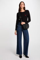 Jumper round neck and buttons black women